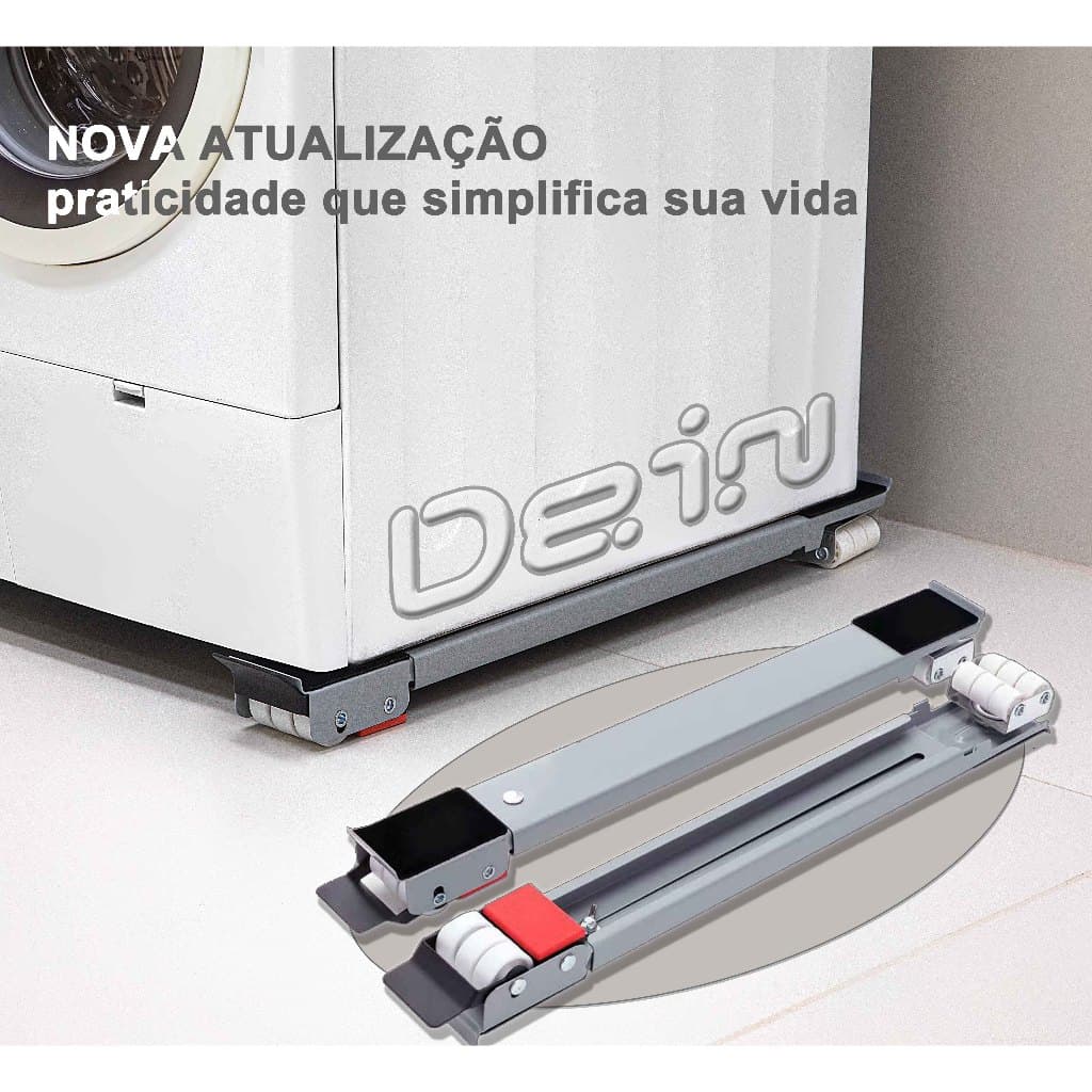 Suporte De Base Com Rodinha Para Geladeira Fogão Máquina Lavar Lousa Base Carrinho até 200kg