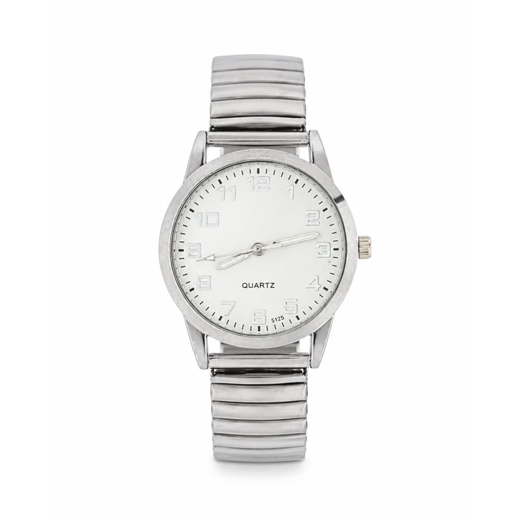 Relógio Feminino Dália White Silver 35mm Fundo Branco Masculino Tendencia Elegante