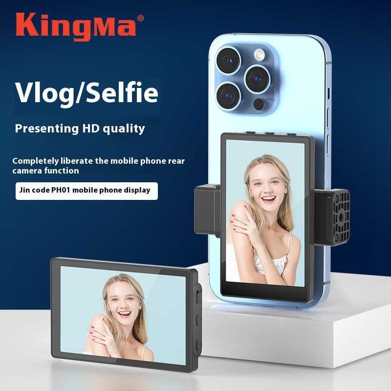 Kingma Smartphone Vlog Selfie Monitor Screen Magnético Usando Câmera Traseira Telefônica Para Transmissão Ao Vivo