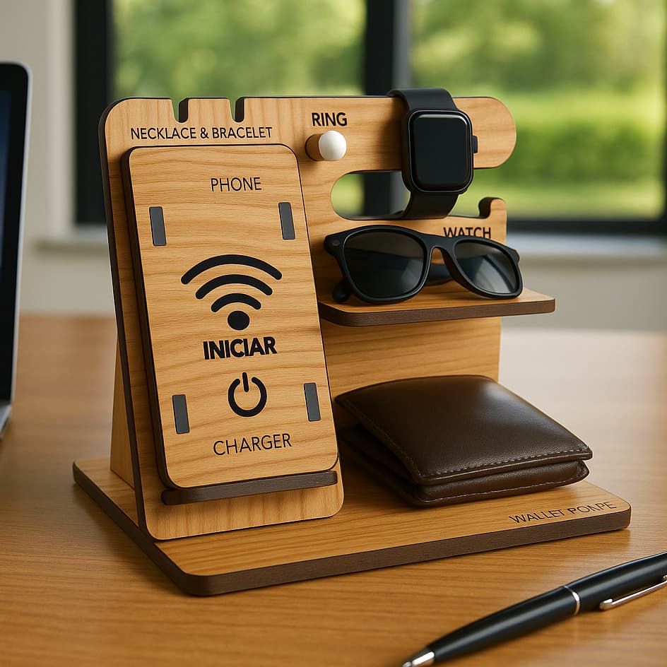 Porta Celular Carteira Chave e Objeto em Mdf Organizador