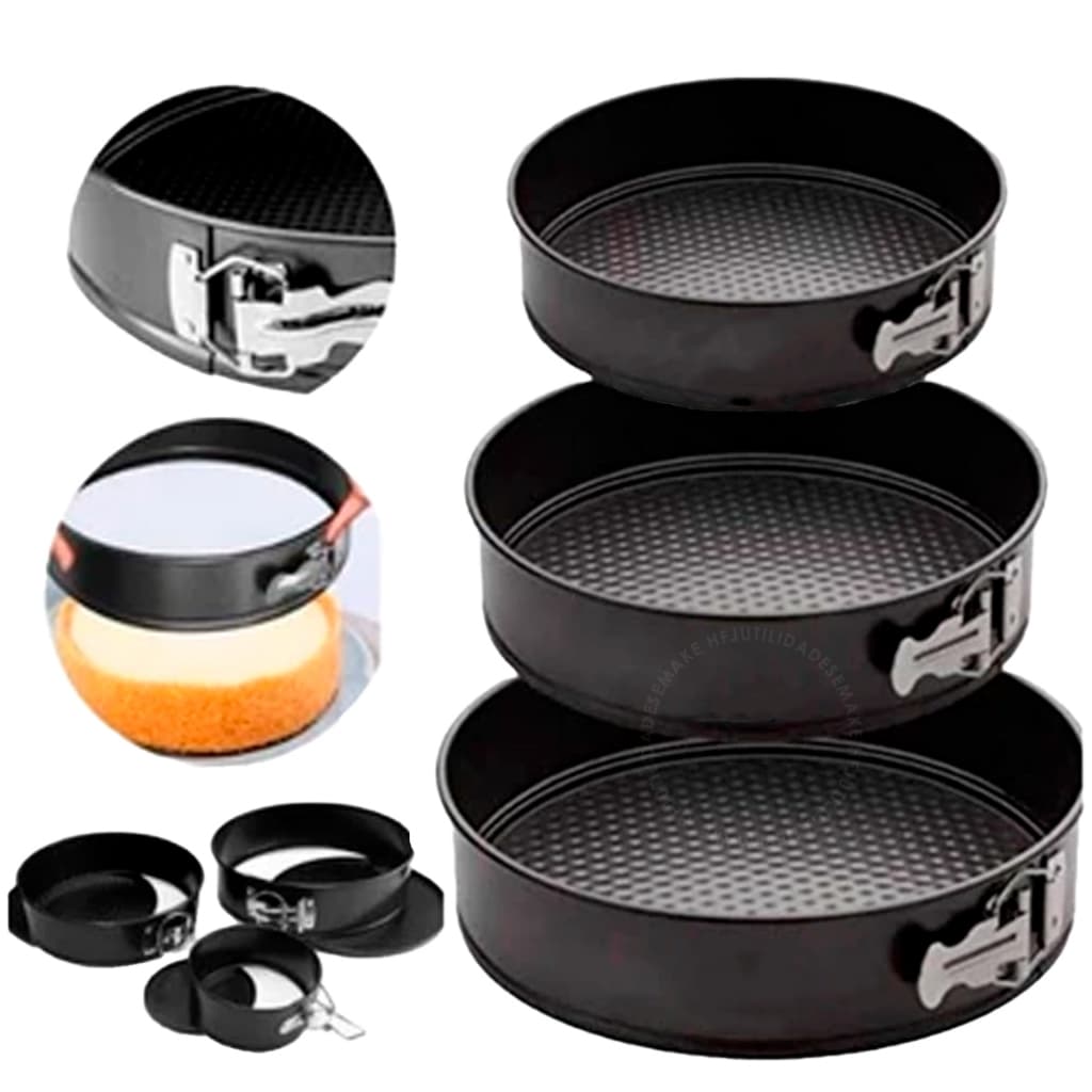 Formas Assadeira Com Fundo Removível Antiaderente Bolos Tortas Condução De Calor Uniforme Top